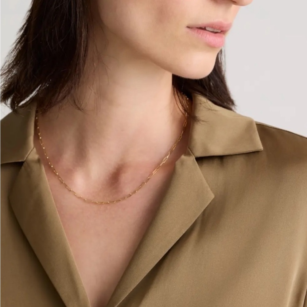 Quince Tan Fitted Button Down Shirt Notched Collar - Picture 4 of 9